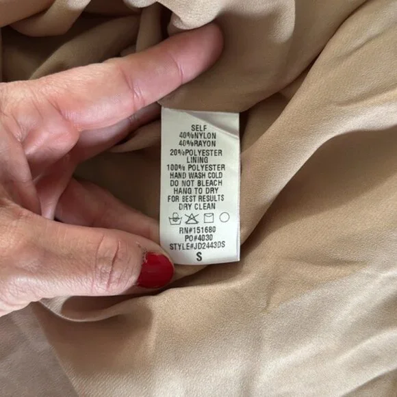 Storia Womens Puff Sleeve Amelia Mini Dress S Tan Floral Spring Babydoll Easter - Picture 7 of 8